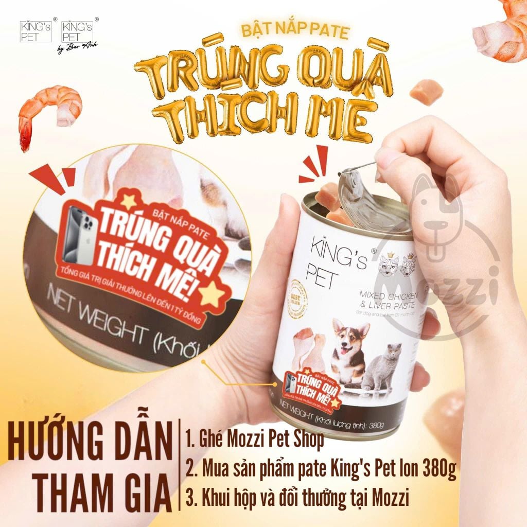 Pate cho chó mèo King’s Pet Lon 380gr