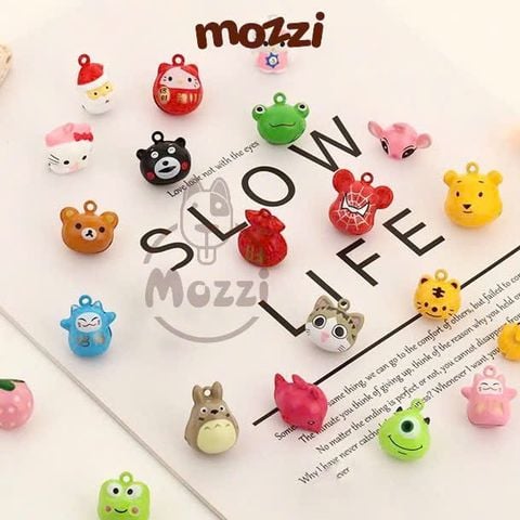  Lục lạc chuông hình thú gắn vòng cổ móc khóa 