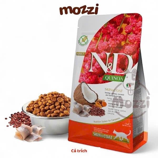 [1.5kg - 5kg] Thức ăn hạt N&D Farmina Quinoa Skin Coat cho mèo trưởng thành