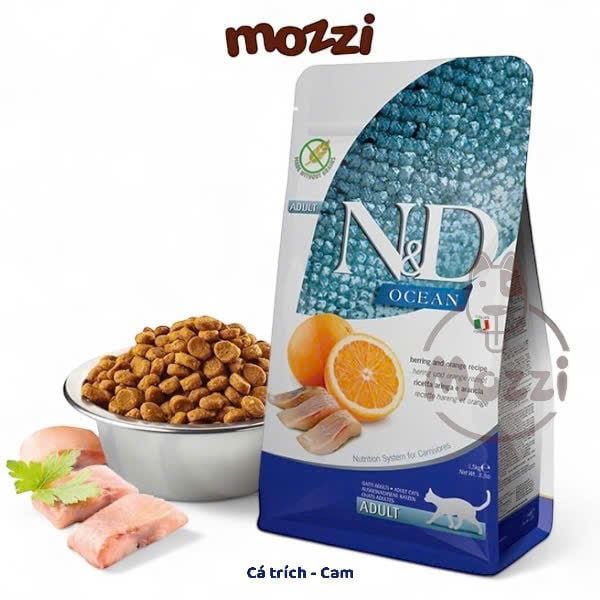 [Chiết 1kg - seal 10kg] Thức ăn hạt N&D Farmina Adult cho mèo trưởng thành