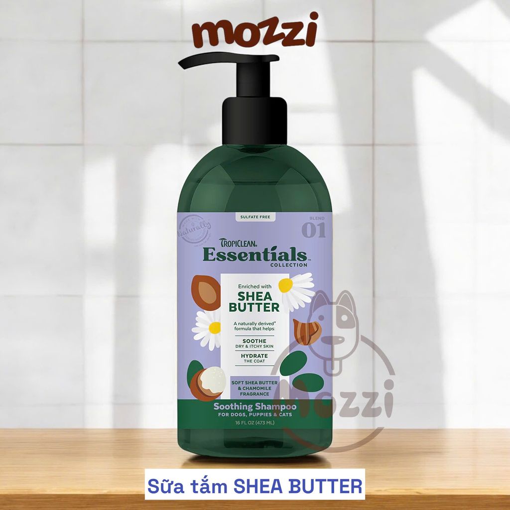 Sữa tắm, xịt dưỡng ẩm Tropiclean Essentials hương trái cây 473ml