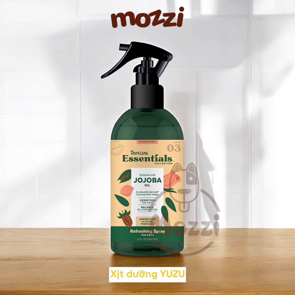 Sữa tắm, xịt dưỡng ẩm Tropiclean Essentials hương trái cây 473ml
