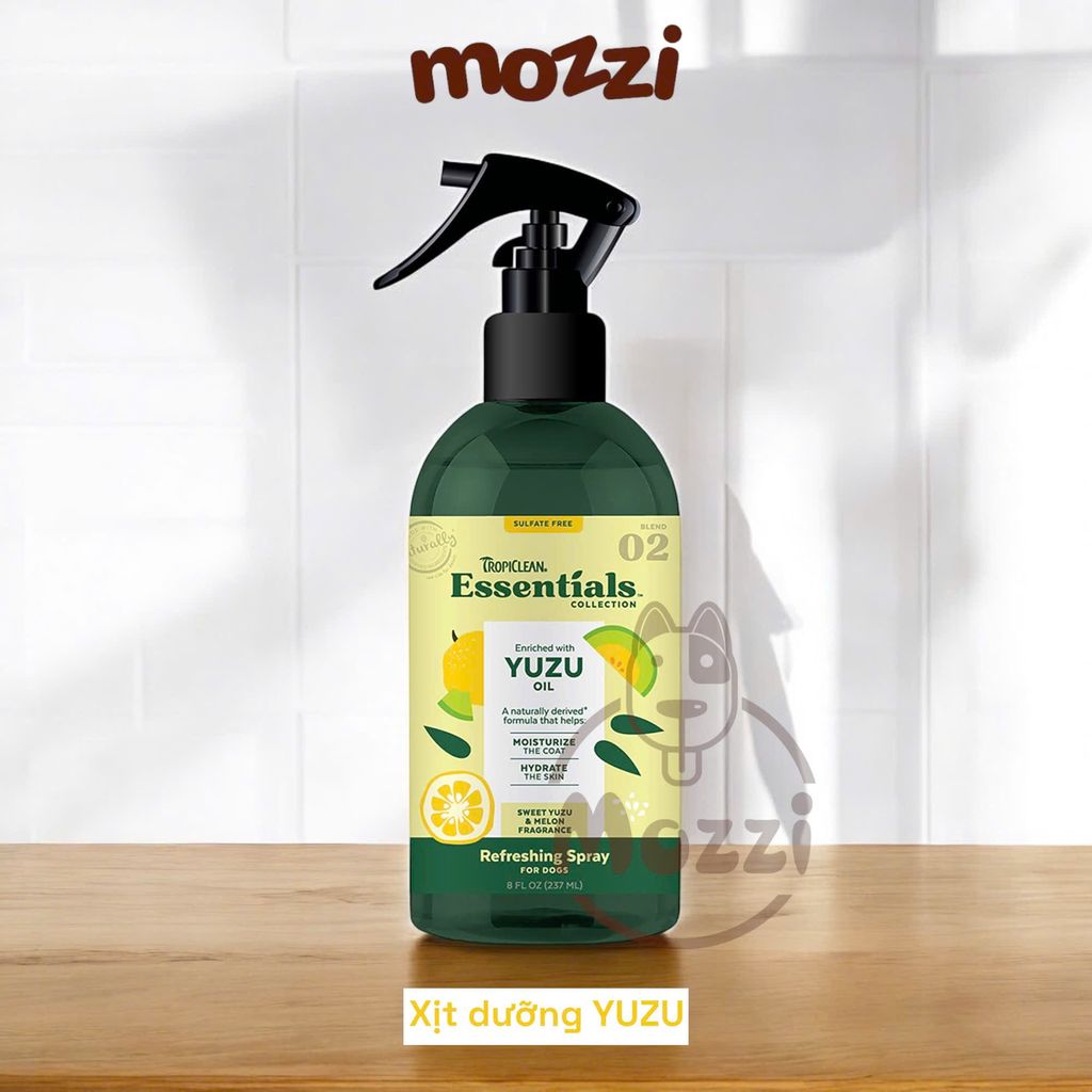 Sữa tắm, xịt dưỡng ẩm Tropiclean Essentials hương trái cây 473ml