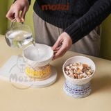  Chén bát ăn sứ cho chó mèo chống gù họa tiết thổ cẩm 