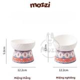  Chén bát ăn sứ cho chó mèo chống gù họa tiết thổ cẩm 