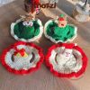 Nón vành len hở tai Noel cho chó mèo 2-7kg
