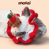  Nón vành len hở tai Noel cho chó mèo 2-7kg 