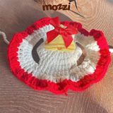  Nón vành len hở tai Noel cho chó mèo 2-7kg 