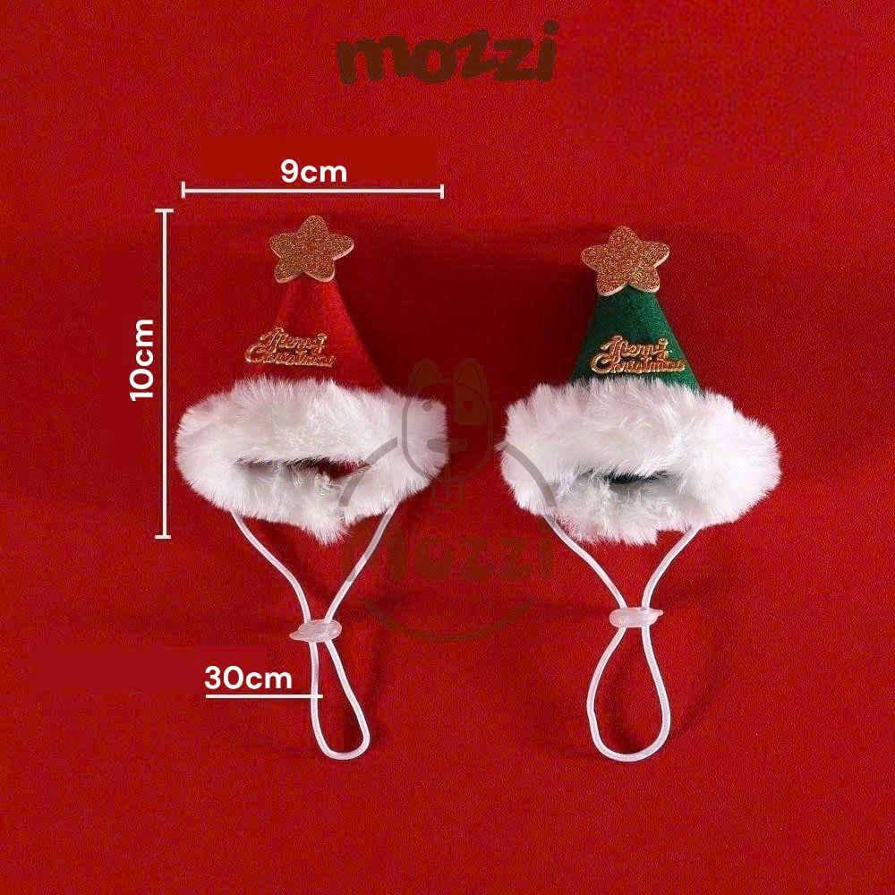 Bộ Khăn yếm kèm Nón Noel ngôi sao cho chó mèo