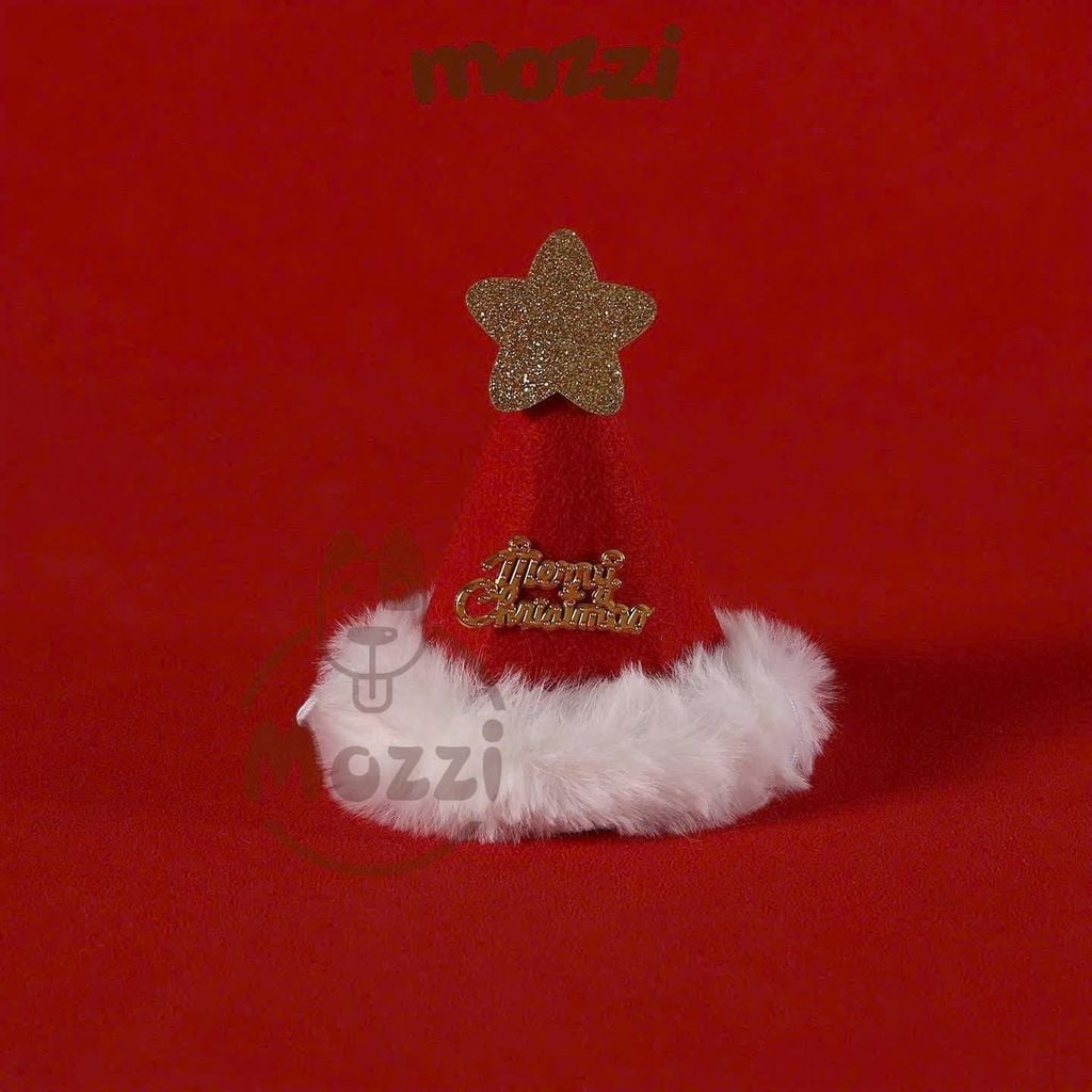 Bộ Khăn yếm kèm Nón Noel ngôi sao cho chó mèo