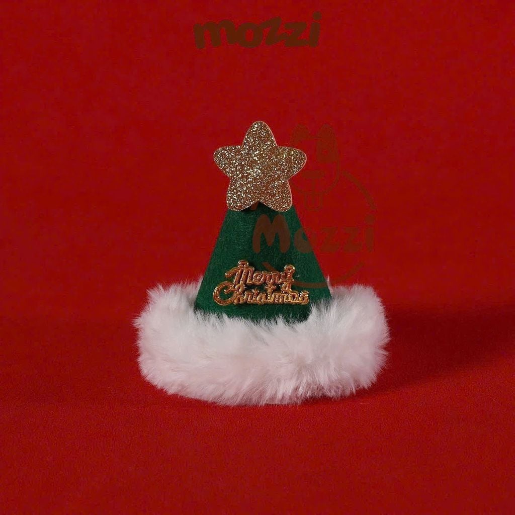 Bộ Khăn yếm kèm Nón Noel ngôi sao cho chó mèo