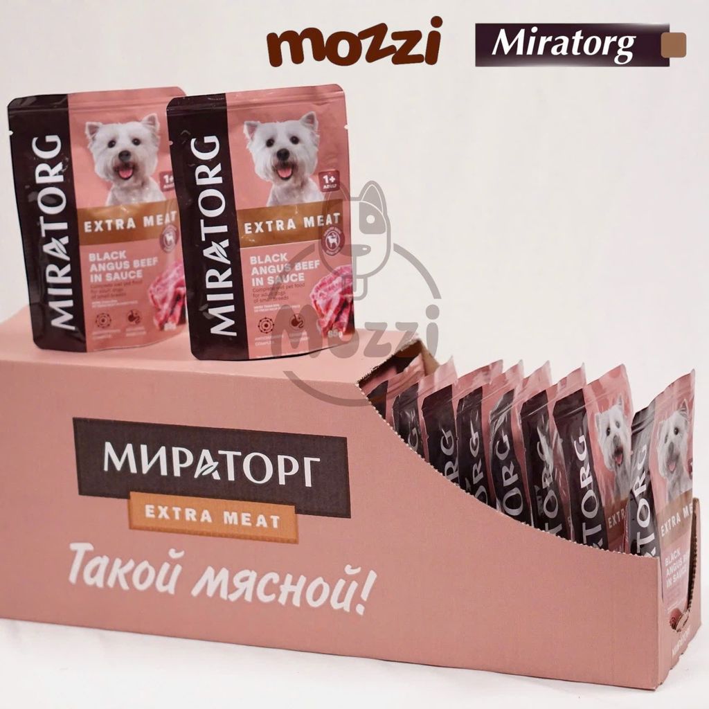 Pate cho chó xốt thịt Miratorg gói 85g
