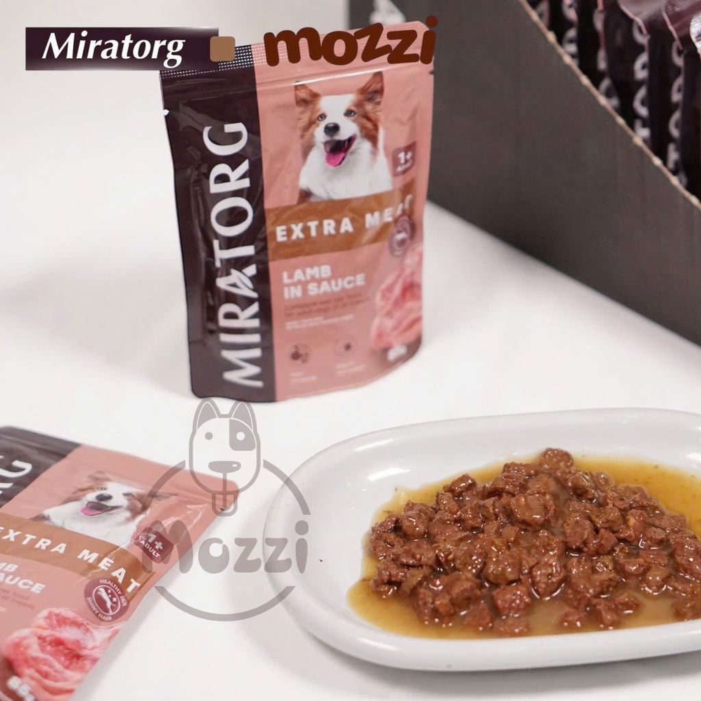 Pate cho chó xốt thịt Miratorg gói 85g