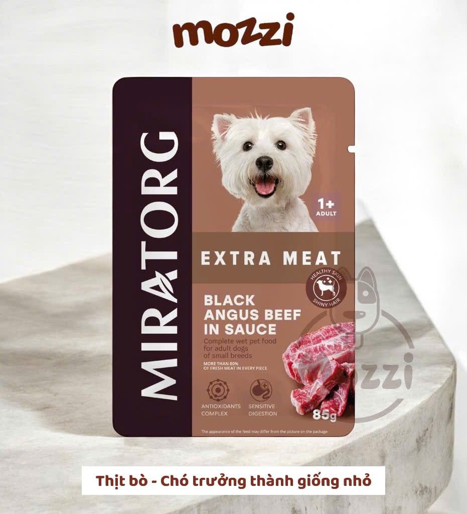Pate cho chó xốt thịt Miratorg gói 85g
