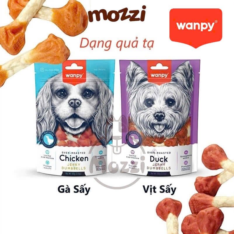 Snack cho chó Wanpy Thịt sấy thơm ngon từ thịt gà vịt cá hồi