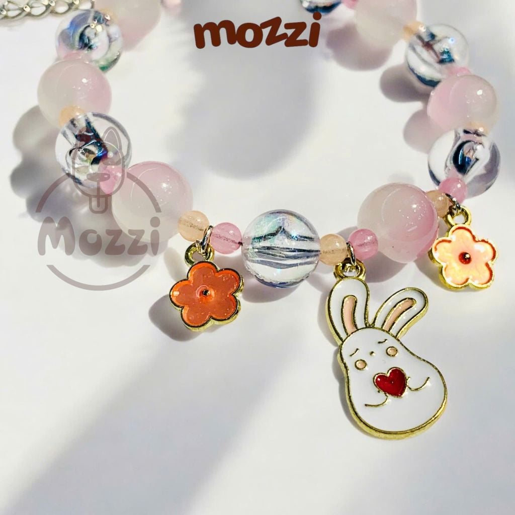 Vòng cổ Hạt đá gắn Charm hình Ngẫu nhiên cho chó mèo