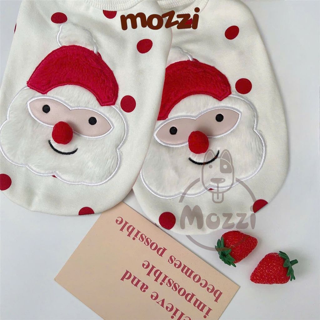 Áo ba lỗ chấm bi Ông già Noel cho chó mèo