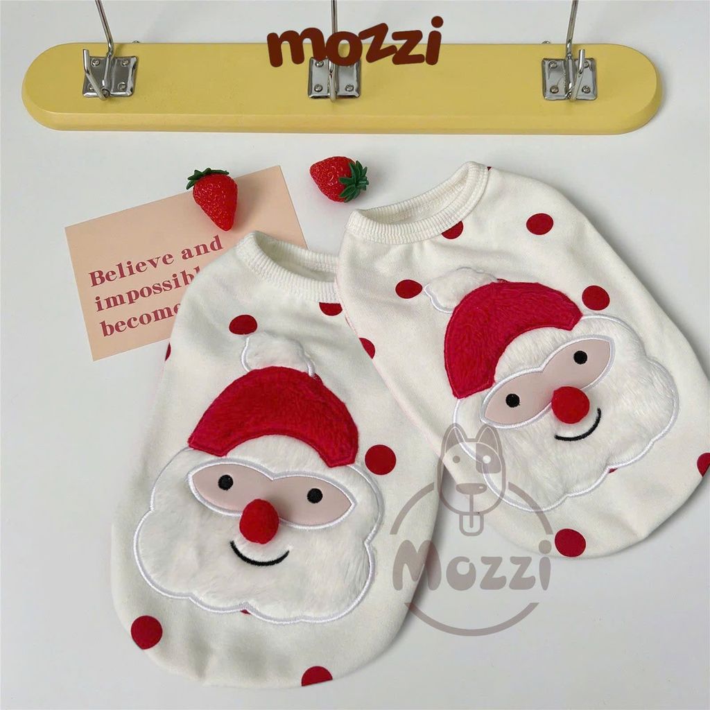 Áo ba lỗ chấm bi Ông già Noel cho chó mèo