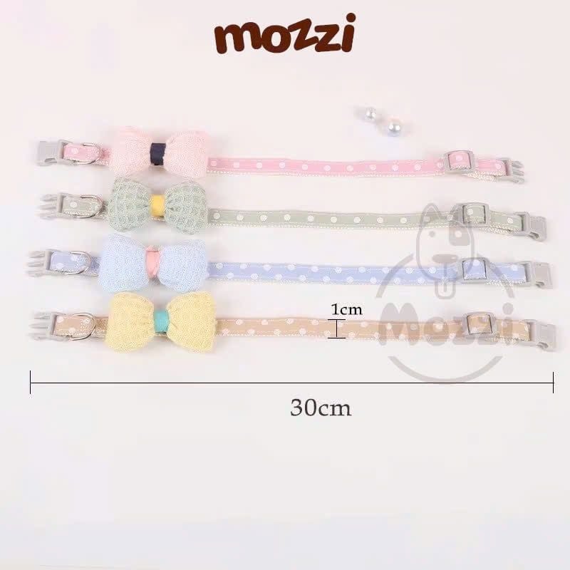 Vòng cổ cho chó mèo Nơ cotton pastel DoHa 3-7kg