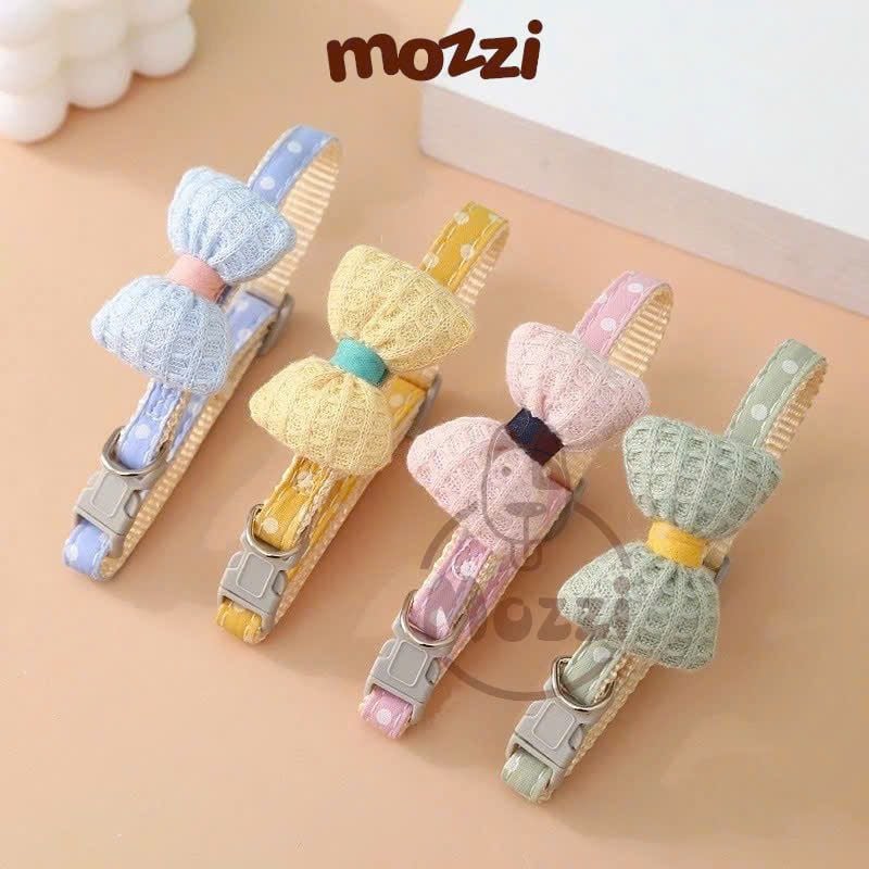 Vòng cổ cho chó mèo Nơ cotton pastel DoHa 3-7kg