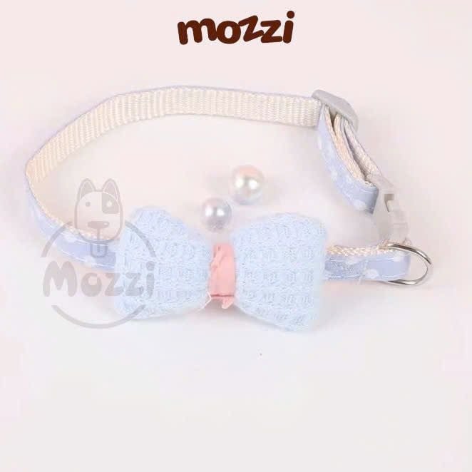 Vòng cổ cho chó mèo Nơ cotton pastel DoHa 3-7kg