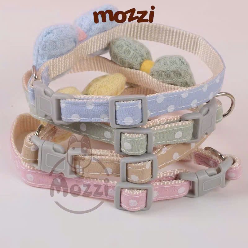 Vòng cổ cho chó mèo Nơ cotton pastel DoHa 3-7kg
