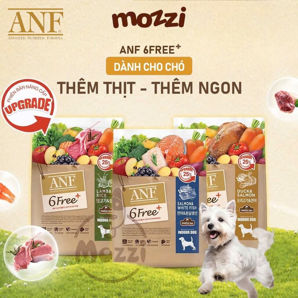 Thức ăn hạt hữu cơ ANF Dog 6Free+ cho chó [400g - 1.6kg - 5.6kg]