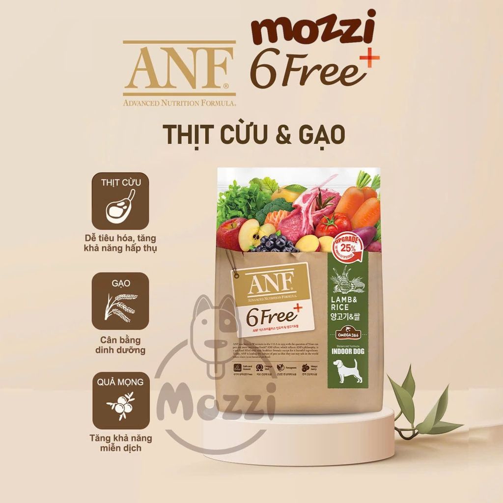 Thức ăn hạt hữu cơ ANF Dog 6Free+ cho chó [400g - 1.6kg - 5.6kg]