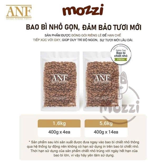 Thức ăn hạt hữu cơ ANF Dog 6Free+ cho chó [400g - 1.6kg - 5.6kg]