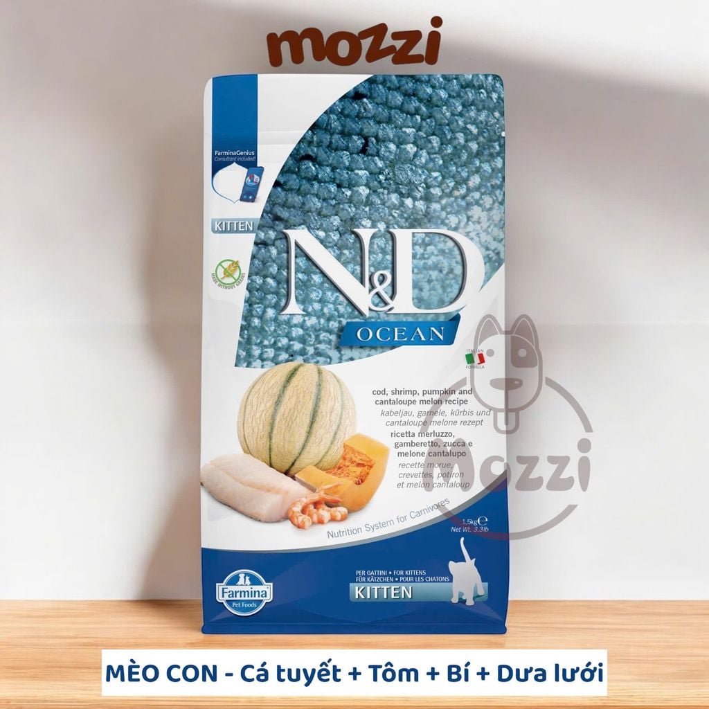 [1.5kg - 5kg] Thức ăn hạt N&D Farmina Kitten cho mèo con