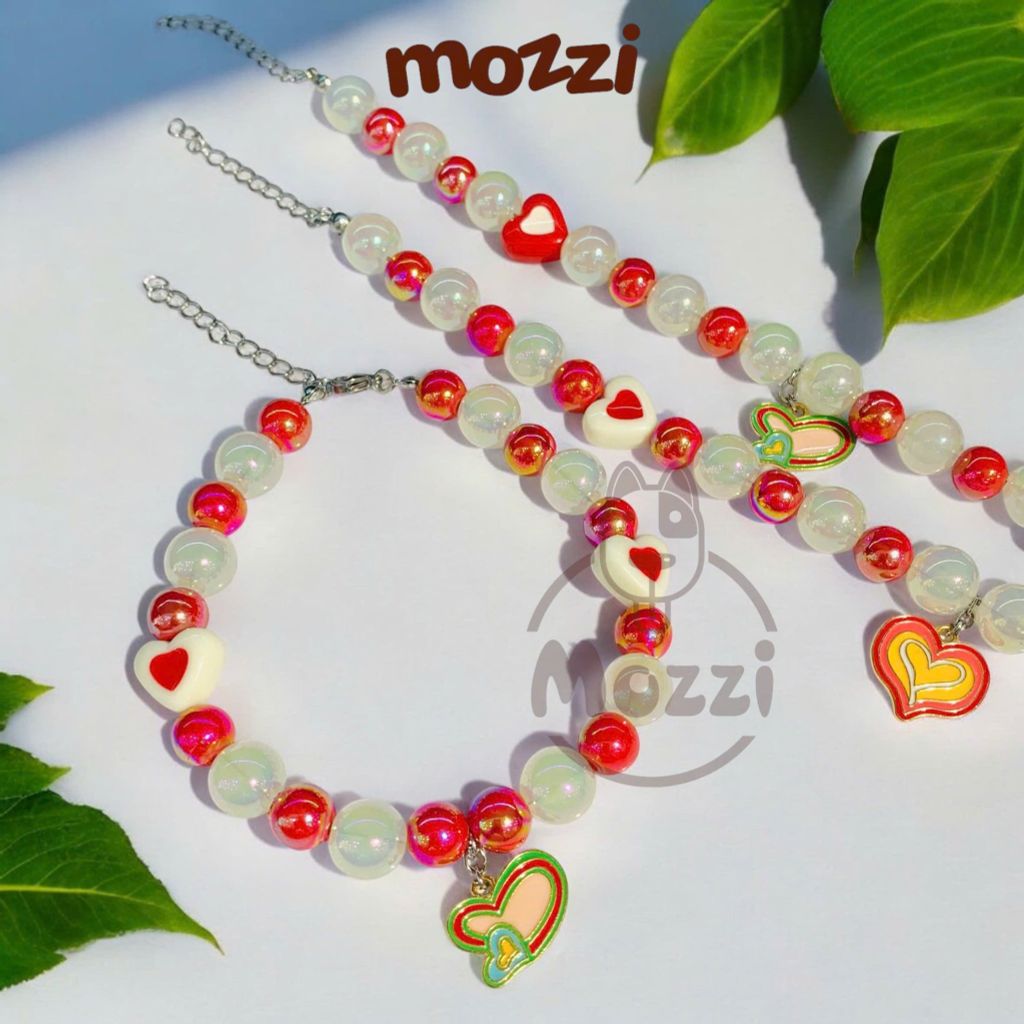 Vòng cổ Hạt đá gắn Charm hình Ngẫu nhiên cho chó mèo