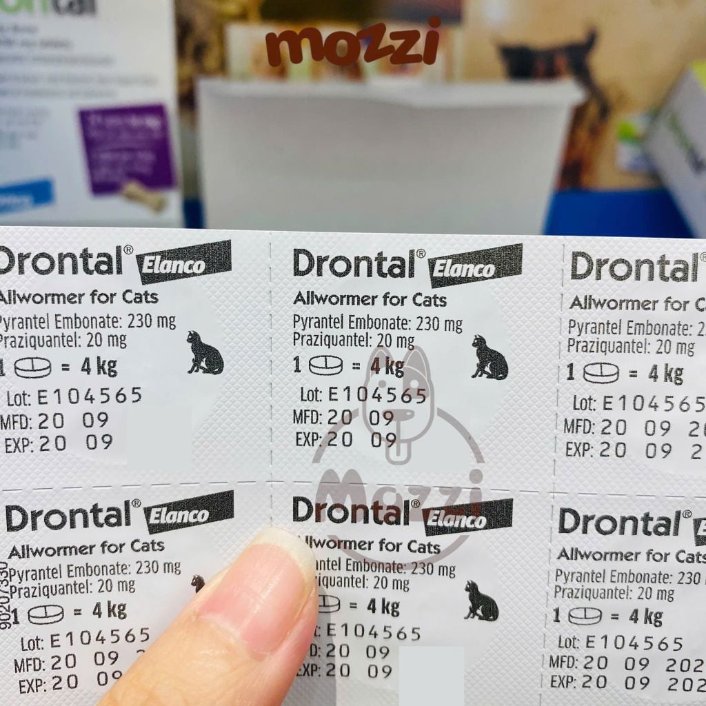 Viên nhai tẩy giun Elanco Drontal cho mèo