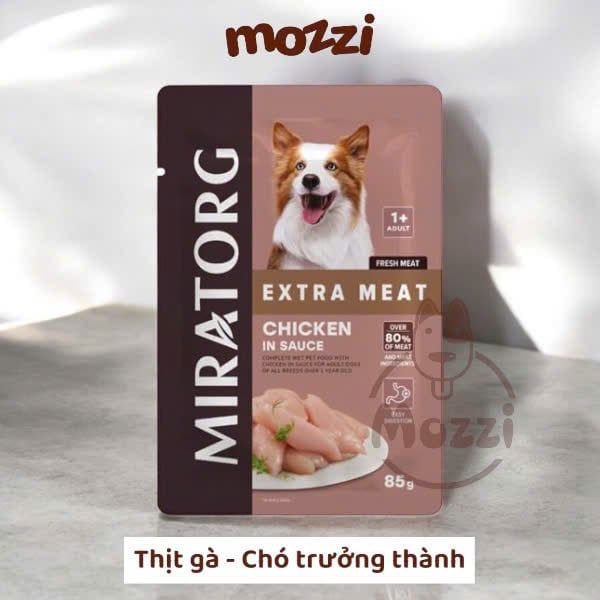 Pate cho chó xốt thịt Miratorg gói 85g