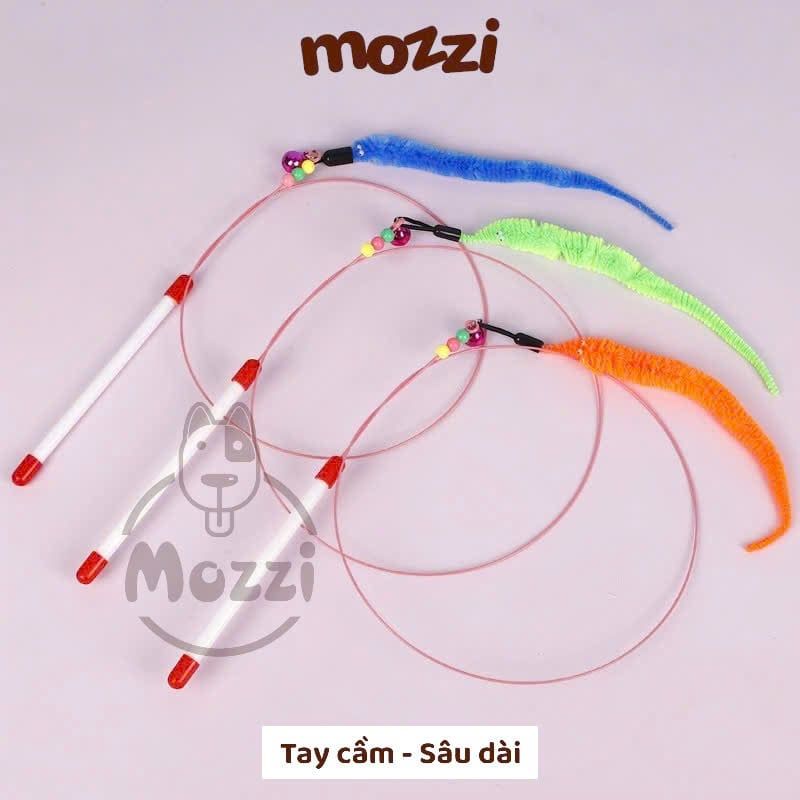 Đồ chơi Cần câu mèo lông gà cầm tay