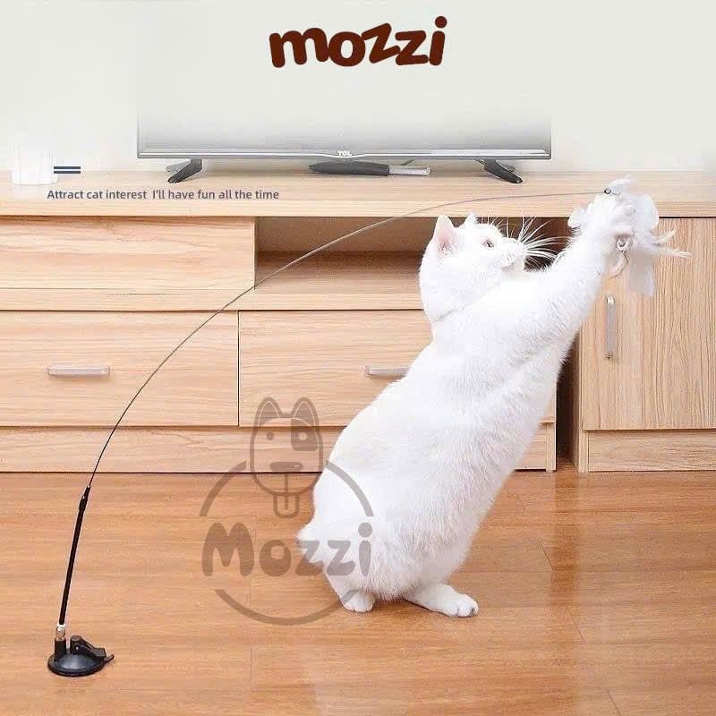 Đồ chơi Cần câu mèo hút dán sàn cho mèo tự chơi