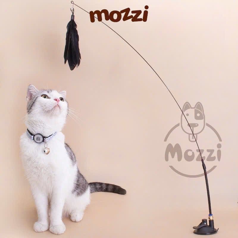 Đồ chơi Cần câu mèo hút dán sàn cho mèo tự chơi
