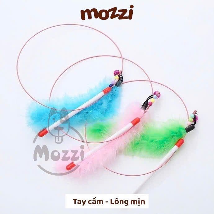 Đồ chơi Cần câu mèo lông gà cầm tay