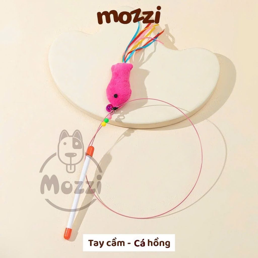 Đồ chơi Cần câu mèo lông gà cầm tay