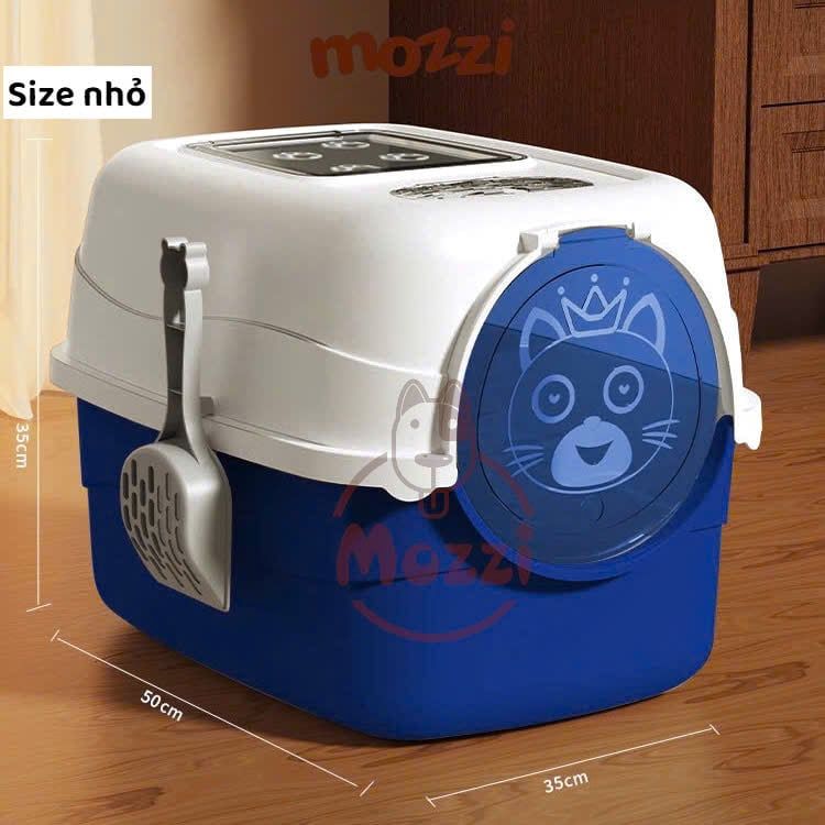 Khay cát vệ sinh cho mèo dạng nhà khép kín có cửa sổ trong suốt