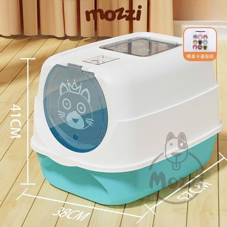 Khay cát vệ sinh cho mèo dạng nhà khép kín có cửa sổ trong suốt