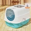 Khay cát vệ sinh cho mèo dạng nhà khép kín có cửa sổ trong suốt