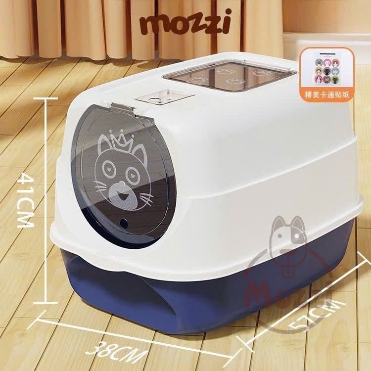 Khay cát vệ sinh cho mèo dạng nhà khép kín có cửa sổ trong suốt