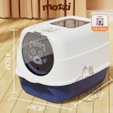  Khay cát vệ sinh cho mèo dạng nhà khép kín có cửa sổ trong suốt 