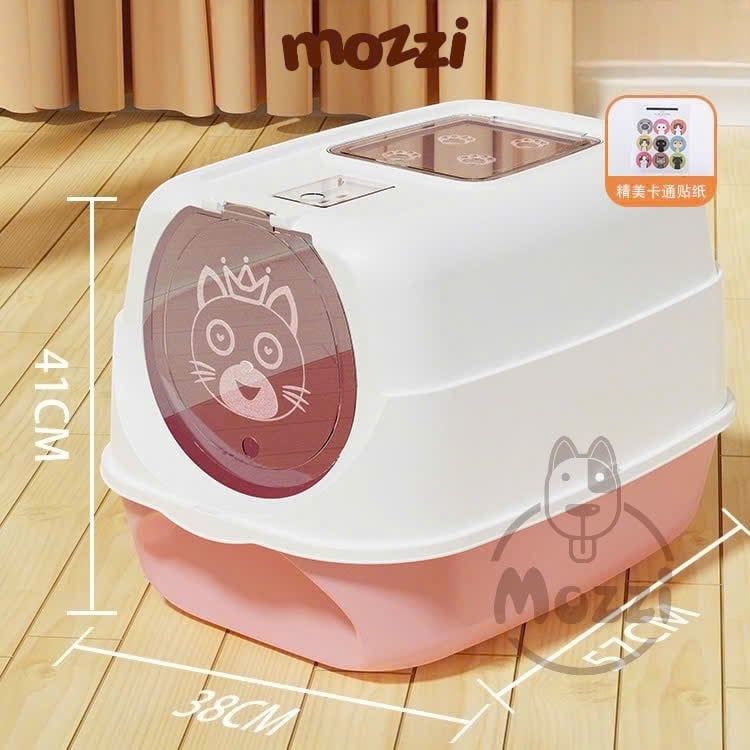 Khay cát vệ sinh cho mèo dạng nhà khép kín có cửa sổ trong suốt