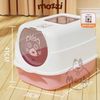 Khay cát vệ sinh cho mèo dạng nhà khép kín có cửa sổ trong suốt