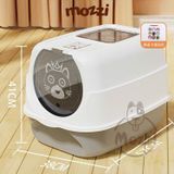  Khay cát vệ sinh cho mèo dạng nhà khép kín có cửa sổ trong suốt 