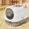 Khay cát vệ sinh cho mèo dạng nhà khép kín có cửa sổ trong suốt