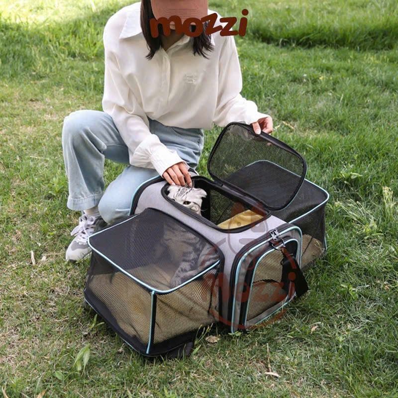 Balo Túi đựng chó mèo viền màu có khoang mở