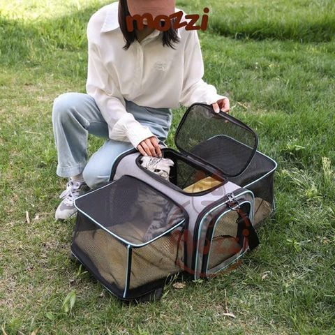  Balo Túi đựng chó mèo viền màu có khoang mở 