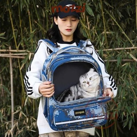  Balo Túi đựng chó mèo Moorpet họa tiết rằn ri - Ba lô 
